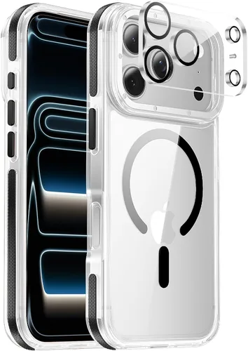 Vista 112 de Funda magnética para iPhone Air con protector de lente de cámara, protección grado militar de 10 pies, compatible con funda MagSafe Slim para iPhone