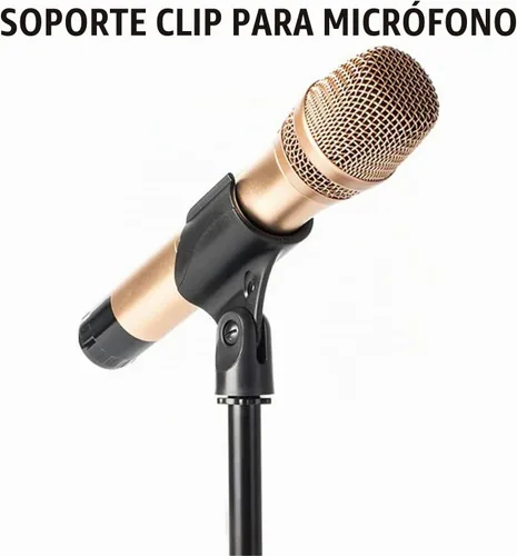 Vista 6 de GLEAM Soporte para micrófono, soporte de micrófono desmontable para el suelo, soporte de brazo de micrófono con base redonda pesada, altura