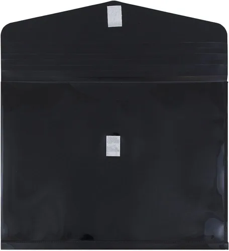 Vista 2 de JAM Paper sobres expandibles con cierre de velcro de 9 3/4 x 11 1/2 pulgadas con 1 pulgada de expansión, Negro