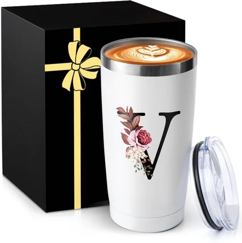 Vista 30 de Taza de café aislada de 20 onzas con tapa de acero inoxidable a prueba de derrames y fugas, pesada, grande, reutilizable, térmica, para viajes