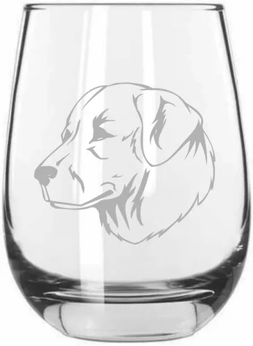 Vista 33 de Shar Pei (chino) - Vaso de vino sin tallo grabado para perro, 15.25 onzas