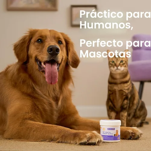 Vista 7 de HICC Pet Toallitas de limpieza de dientes para perros y gatos, elimina el mal aliento eliminando la placa y la acumulación de sarro, cepillo