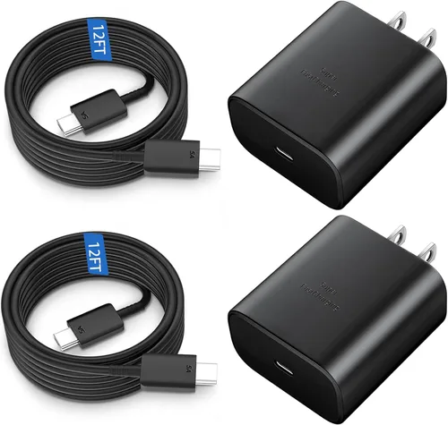 Vista 18 de Cargador rápido USB C de 45 W, cargador súper rápido de 45 vatios tipo C con cable de carga rápida Android de 6.6 pies para Samsung Galaxy S26