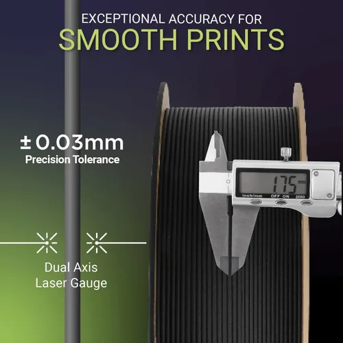 Vista 7 de Polymaker Fiberon ASA-CF08 Filamento ASA de fibra de carbono de 0.07 in 4.370 - 0.07 in Fiberon Asa-cf08 Negro 1.1 lbs (Código hexagonal: #000000)