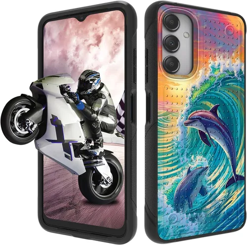 Vista 67 de Funda protectora resistente de doble capa para Samsung A14 5G (parte trasera con textura antideslizante), TPU suave a prueba de golpes, para Samsung