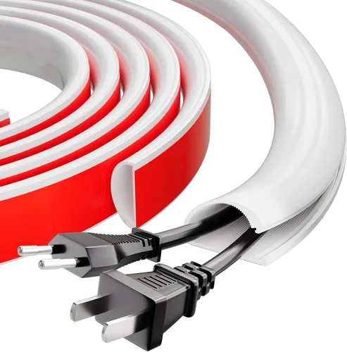 Vista 7 de Ocultador de cable de silicona de 39 pulgadas para montaje en pared, ocultador de cables autoadhesivo para 1 cable (1/4 pulgadas de diámetro)