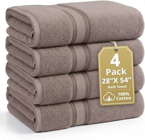 Vista 55 de LANE LINEN Juego de toallas de baño de lujo, 3 piezas, 100% algodón, secado rápido, extra aborbentes, juego de toallas súper suaves, 1 toalla de Gris