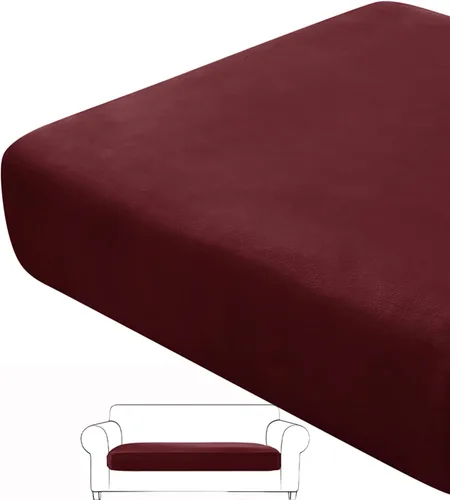 Vista 42 de Juego de fundas de cojín para asiento de sofá, fundas de cojín de terciopelo elástico, repuesto para cojines individuales con tela elástica Aguacate