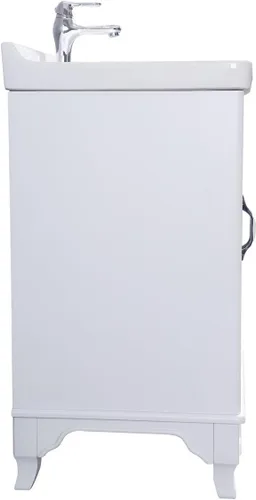 Vista 6 de Renovators Supply Manufacturing Adeline Mueble de tocador blanco de madera con lavabo 24.25" de ancho, juego de lavamanos independiente grande