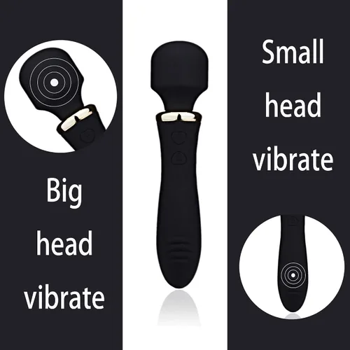 Vista 2 de Varita vibradora masajeadora inalámbrica, [ambos extremos vibran] vibrador para mujeres, masajeador personal de mano, masajeador recargable