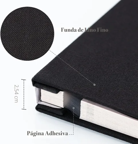 Vista 3 de Vienrose - Álbum de fotos grande autoadhesivo para fotos de 4 x 6, 8 x 10 pulgadas, de lino, álbum de recortes magnético de bricolaje, 40 páginas