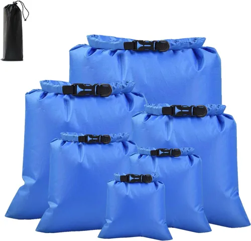 Vista 9 de 6 bolsas secas impermeables, bolsas secas ligeras para kayak, impermeables, bolsa impermeable al aire libre para kayak, senderismo, canotaje