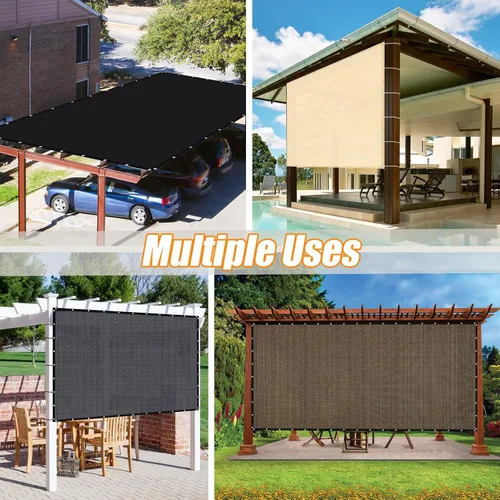 Vista 5 de KANAGAWA Tela para proteger el sol 8' x 10' para pérgola al aire libre con ojales, toldo con bloqueo UV para privacidad para patio, patios traseros