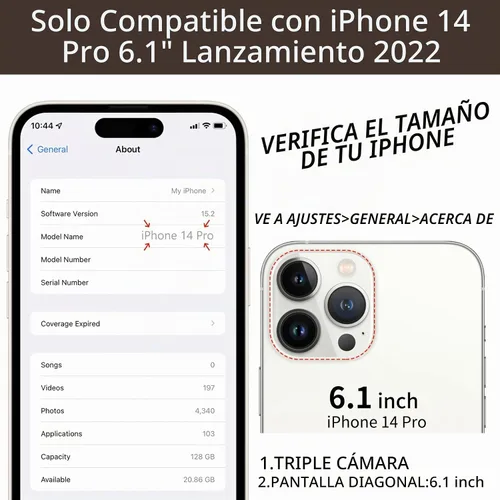 Vista 6 de Funda tipo cartera de Keallce para iPhone 14 Pro de 6.1 pulg., funda con tapa y ranuras para tarjetas, soporte con anillo, funda protectora de piel