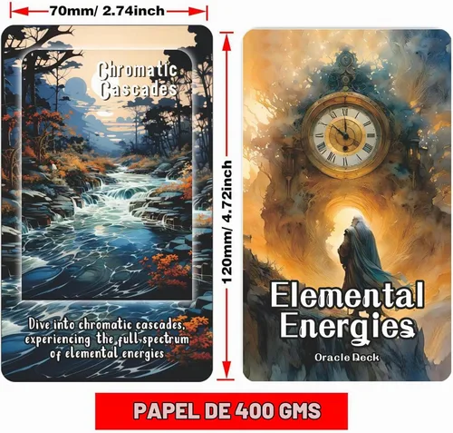 Vista 2 de Cartas de Tarot de Energías Elementales, Cartas de Oráculo y Cartas de Tarot para Principiantes, Mazo de Cartas de Oráculo, Este mazo cubre