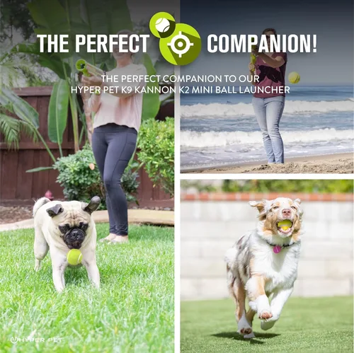Vista 3 de Hyper Pet MINI Pelotas de tenis para perros, pelota segura para perros para ejercicio y entrenamiento, juguetes interactivos funcionan con Hyper Pet