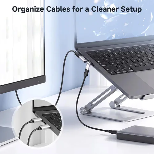 Vista 8 de Cable Matters Kit Combo de Adaptador USB-C de Ángulo Recto de 40Gbps, Hasta [Video 4K@240Hz, Carga de 240W, Transferencia de Datos de 40Gbps]