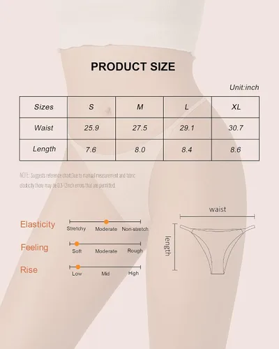 Vista 6 de SHARICCA Tanga sin costuras para mujer, sexy, de tiro bajo, ropa interior invisible, paquete múltiple