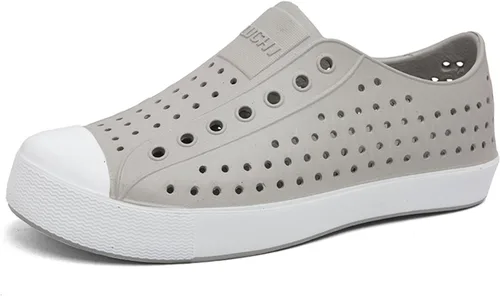 Vista 9 de FLIOZY Zuecos de jardín impermeables para hombres y mujeres, zapatos ligeros y transpirables de EVA sin cordones, cómodos y antideslizantes, calzado