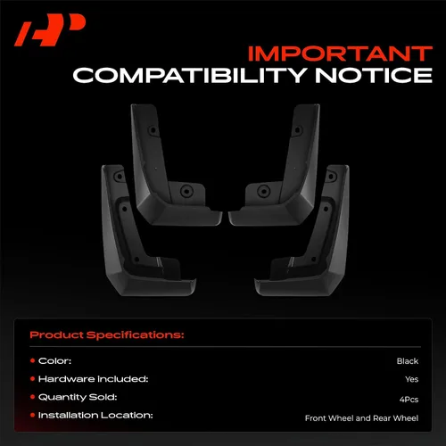 Vista 3 de A-Premium Juego de 4 solapas de barro para salpicaduras, guardabarros con accesorios compatibles con Ford Mustang Mach-E Mach E 2021-2022
