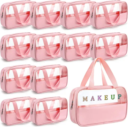 Vista 18 de Buryeah 9 piezas translúcidas bolsa de maquillaje organizador de artículos de tocador para mujeres y hombres, bolsa de viaje portátil impermeable