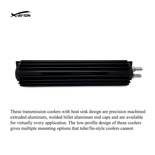 Vista 3 de X-AVION - Enfriador universal de transmisión de disipador de calor de aluminio de doble paso, 18 pulgadas, color negro
