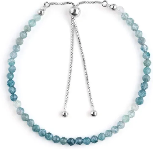 Vista 10 de OdrillionGems Pulsera de bolo de plata de ley 925 con cuentas redondas facetadas, hecha a mano, minimalista, cristales curativos, deslizante