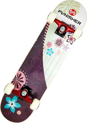 Vista 8 de Punisher Monopatín para niñas completo con rodamientos ABEC-7 de arce canadiense ABEC-7 de 31.5 x 7.75 pulgadas