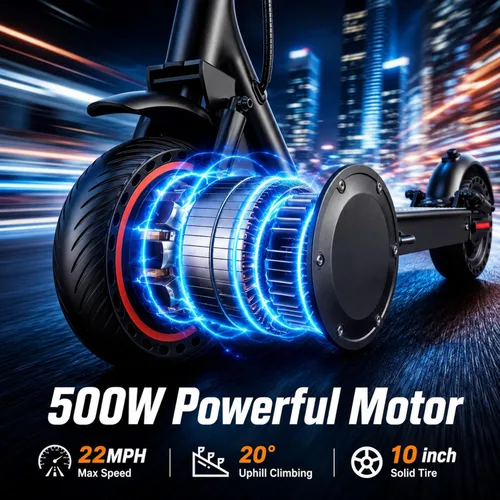 Vista 3 de Scooter eléctrico, scooter E de largo alcance de 21-35 mi para adultos Negro- gris