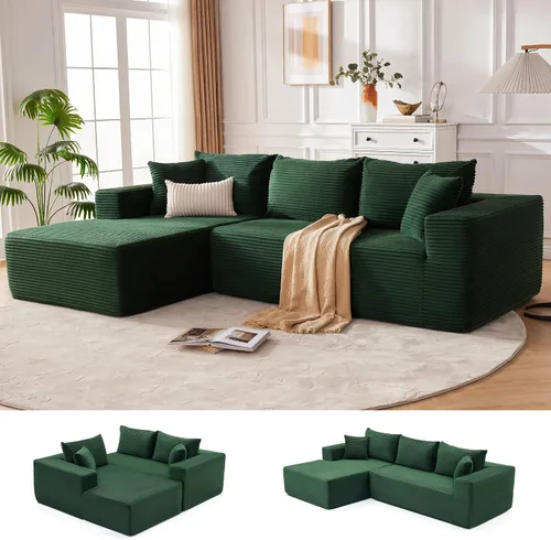 Vista 37 de Mangodan - Sofá seccional en forma de nube, sofá sin huesos para sala de estar, sofá seccional modular con asiento profundo, cómodo sofá de felpa