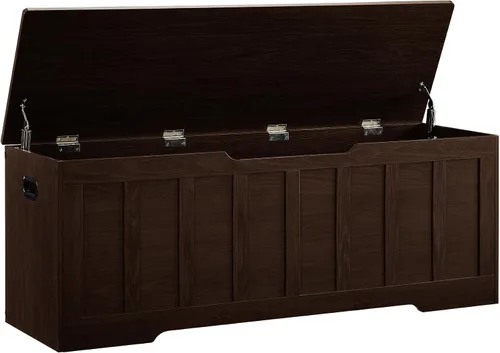 Vista 14 de VANKILEY 51.2" Storage Chest Extra Large,Wooden Storage Bench,Black+Brown