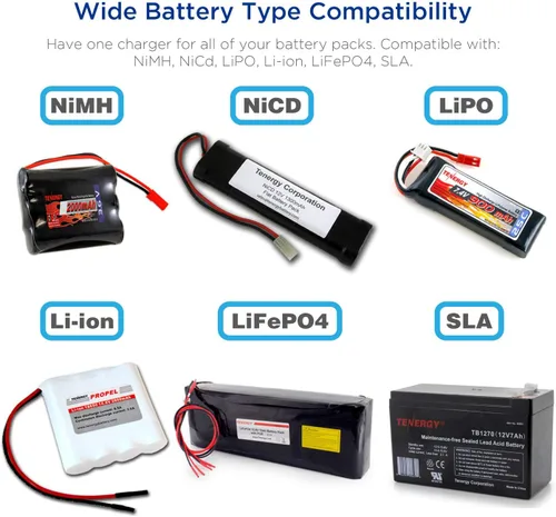 Vista 3 de Tenergy 1S-6S Digital Battery Pack Charger for Li-Fe/Li-PO/NiCd/NiMH Packs Balance Charger Discharger w/Tamiya/JST/EC3/HiTec/Deans Connectors + Lipo