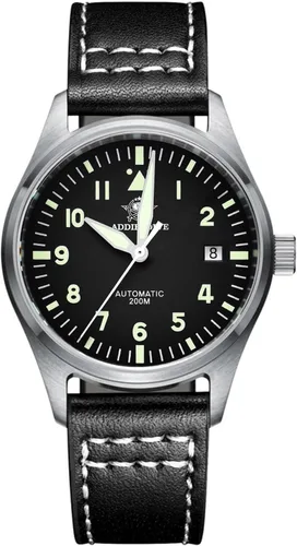 Vista 10 de ADDIESDIVE Relojes automáticos para hombre, acero inoxidable, NH35A, movimiento buceador, 200 M, esfera luminiscente, reloj de vestir analógico