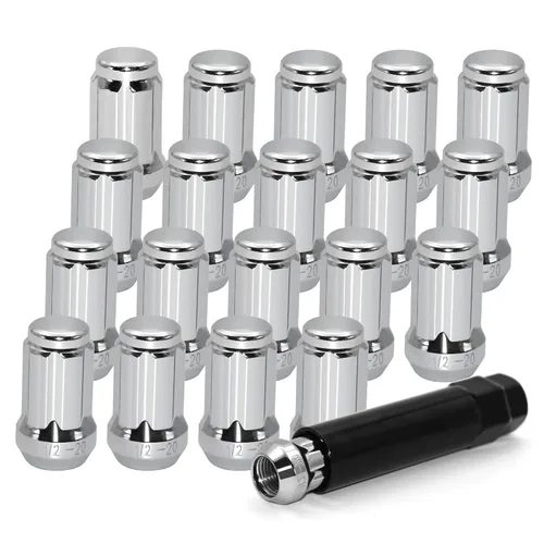 Vista 17 de 20 PIEZAS M12x1.25 Tuercas de llanta negras, tuercas hexagonales de remolque de 1.35" de alto, asiento cónico de 60 grados con llave de casquillo