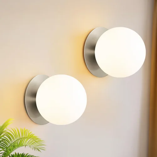 Vista 14 de 1 aplique de pared negro mate, moderno aplique de baño con vidrio de globo lechoso, lámpara de pared para espejo de baño, sala de estar, pasillo