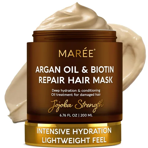 Vista 12 de MAREE Mascarilla capilar de acondicionamiento profundo para el tratamiento del cabello dañado – Cuidado del cabello con queratina para hidratar