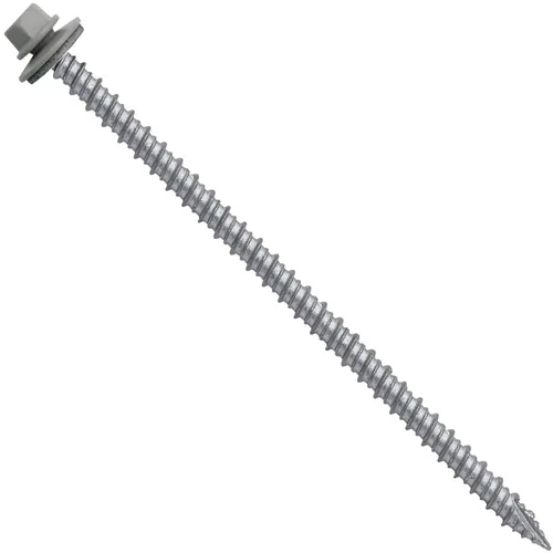 Vista 68 de Tornillos para techos de metal gris ABC 10 x 1 - Cabezal hexagonal - Arandela EPDM - Arandela de arranque automático/roscado - 1 bolsa - 250