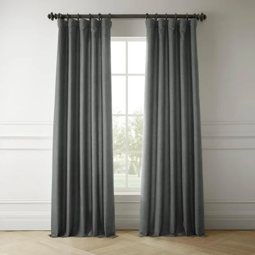 Vista 2 de HPD Half Price Drapes Cortinas italianas de lino sintético de 84 pulgadas de largo, cortinas de oscurecimiento para dormitorio y sala de estar, 50 x
