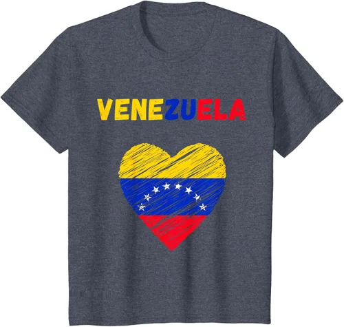 Vista 73 de Camiseta con la bandera venezolana con corazón de Venezuela, Negro