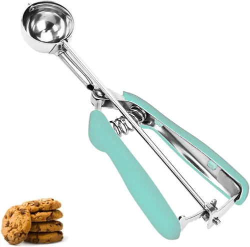 Vista 33 de Cuchara de Helado y Galletas de Acero Inoxidable - Capacidad de 5.3Tbsp/80ml/2.7oz, Liberación con Gatillo