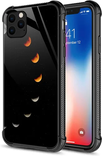 Vista 26 de CARLOCA Funda compatible con iPhone 13 Pro Max, diseño gráfico de identidad de grano de madera negra y roja, a prueba de golpes, antiarañazos
