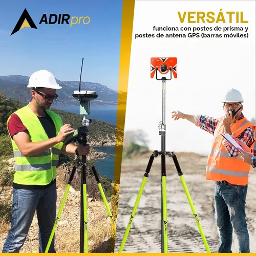 Vista 6 de AdirPro Trípode de poste de prisma de aluminio Trípode de poste de rango ajustable con abrazadera de liberación rápida para poste de Verde