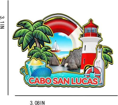 Vista 3 de Cabo San Lucas - Imán de madera para nevera, diseño de México, monumentos en 3D, recuerdos coleccionables, decoración hecha a mano, 2015
