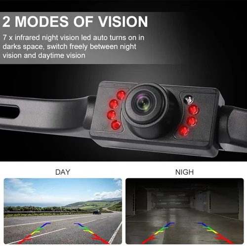 Vista 2 de Cámara de marcha atrás HD cámara de visión trasera Cámara de marcha atrás Universal Pickup SUV 170 ° Ángulo perfecto visión nocturna ip86