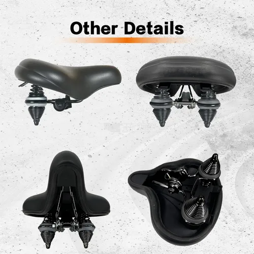 Vista 3 de Micargi Asiento de bicicleta de gran tamaño más cómodo, ancho y suave, acolchado para hombres y mujeres, ajuste universal para ejercicio