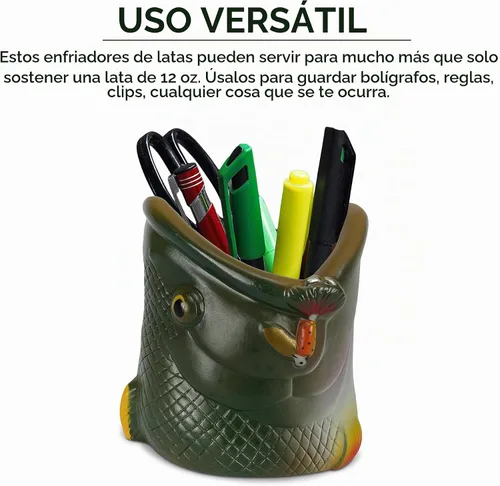 Vista 5 de Funda para latas con doble pared aislante, diseño de pescado, 12 oz Bass