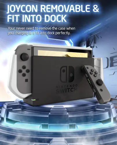 Vista 3 de Mumba Funda acoplable para Nintendo Switch, serie Blade TPU Grip Funda protectora compatible con consola Nintendo Switch y controlador Joy-Con