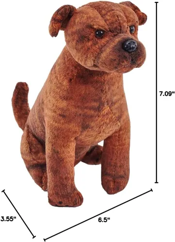 Vista 2 de Wild Republic Rescue Dog, Staffordshire Bull Terrier, animal de peluche, con sonido, 5.5 pulgadas, regalo para niños, juguete de peluche, botellas