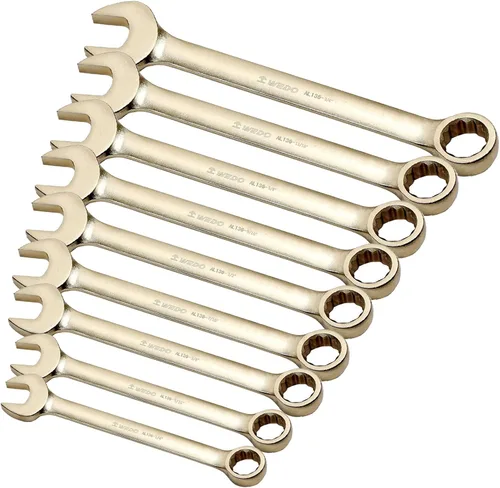 Vista 16 de WEDO Llave combinada sin chispas, llave combinada de seguridad sin chispas, bronce de aluminio, forja, DIN 3113, certificado BAM y FM, tamaño 1