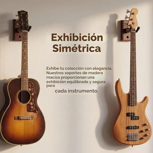 Vista 3 de Sound harbor Colgador de pared para guitarra, colgador de pared de madera maciza, 1 paquete